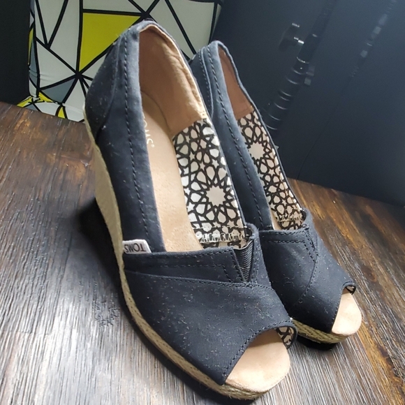 Toms Calypso canvas open toe wedge 5.5W - Picture 5 of 5